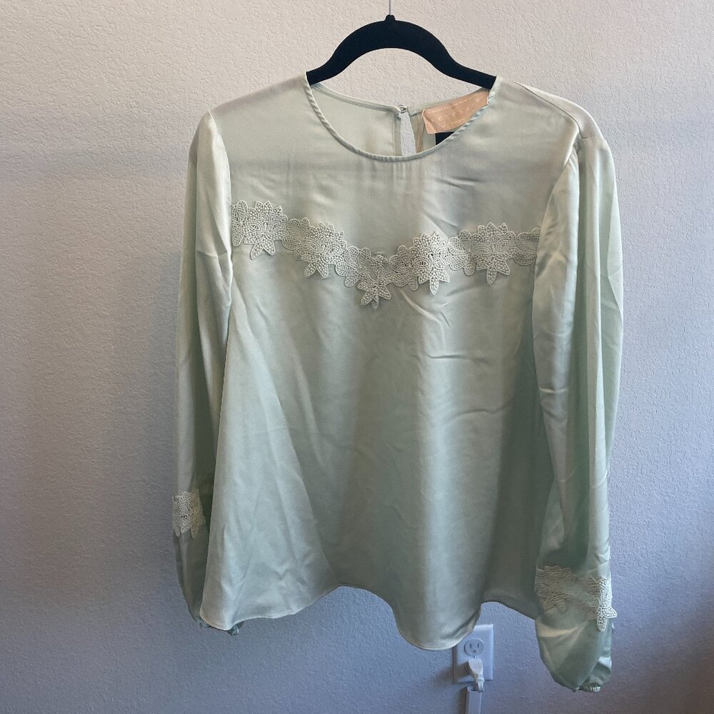 Formal Mint Long Sleeve Blouse